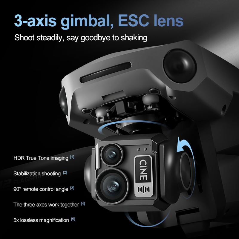 Drone Gimbal Brushless - 8K 3 Axis Gimbal Brushless 7.2in