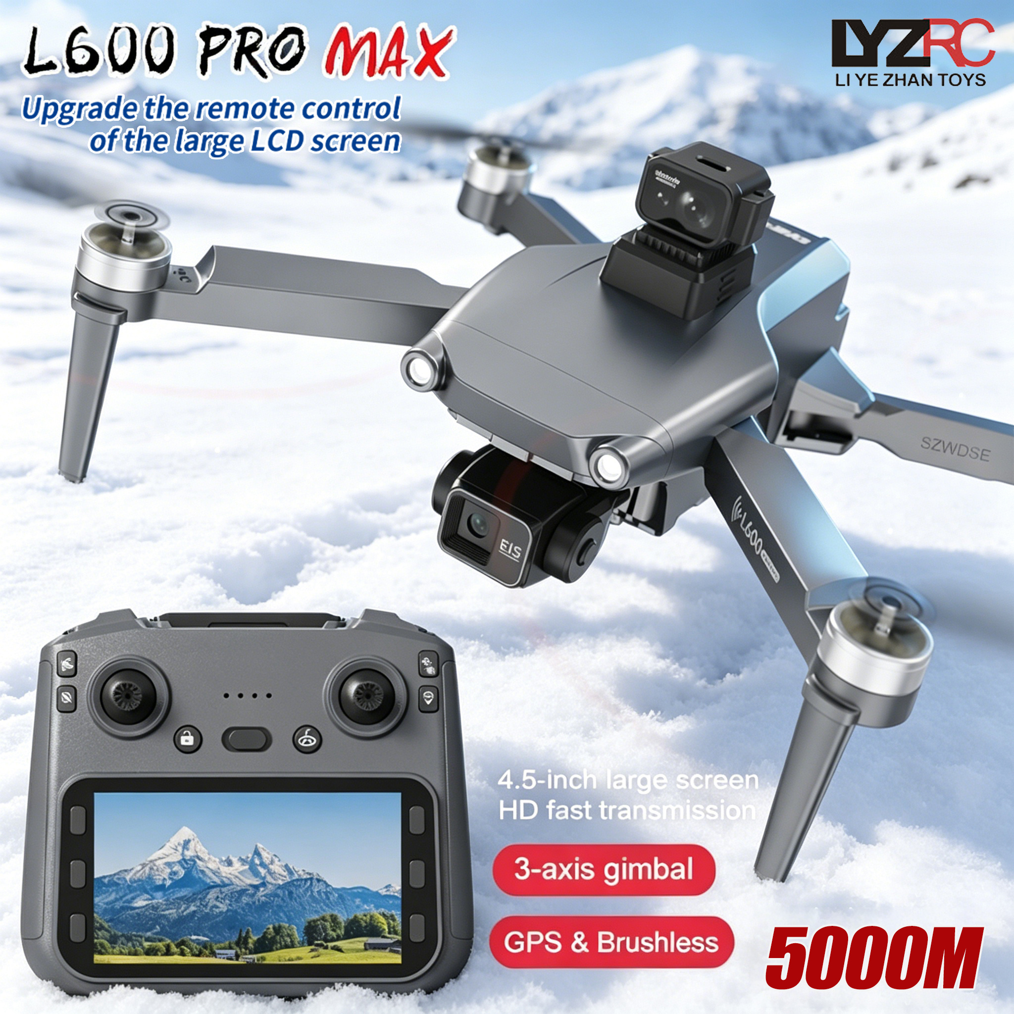 Drone Gimbal 3 Axis - L600 MAX GPS Drone Professional 8K