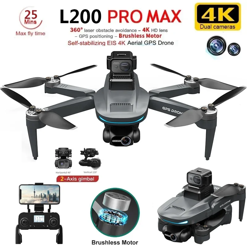 L200 PRO MAX Drone 4K 2-Axis P - Drone Gimbal Brushless avis et prix