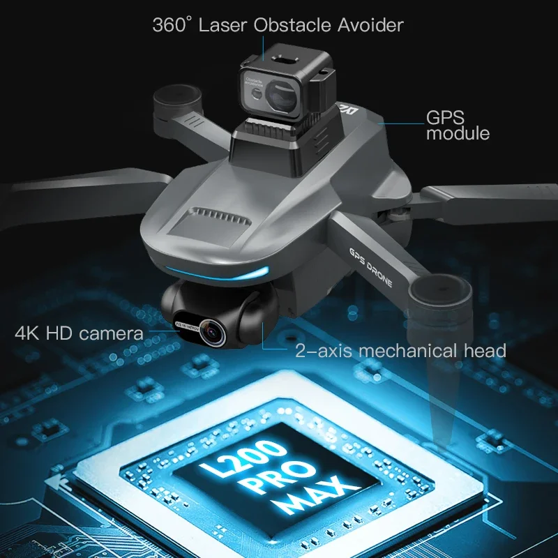 L200 PRO MAX Drone 4K 2-Axis P - Drone Gimbal Brushless avis et prix