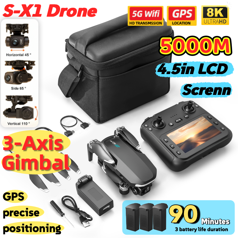 S-X1 MAX GPS Drone with 3-Axis - Drone Gimbal 3 Axis avis et prix