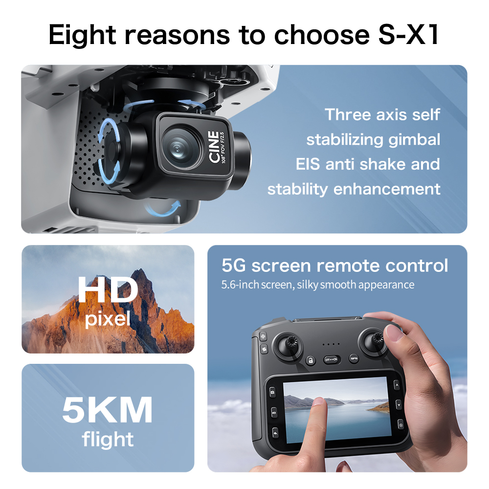S-X1 MAX GPS Drone with 3-Axis - Drone Gimbal 3 Axis avis et prix
