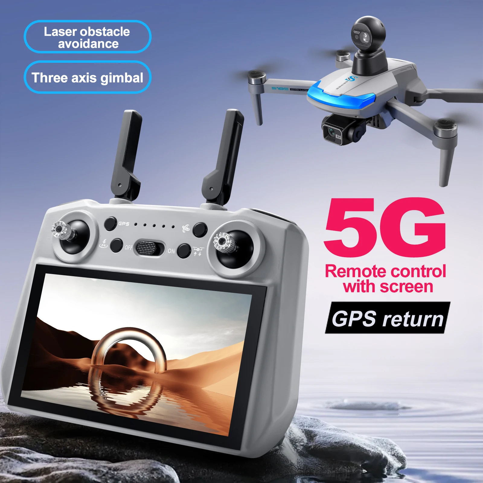 S185 Professional Drone 2.7K H - Drone Gimbal 3 Axis avis et prix